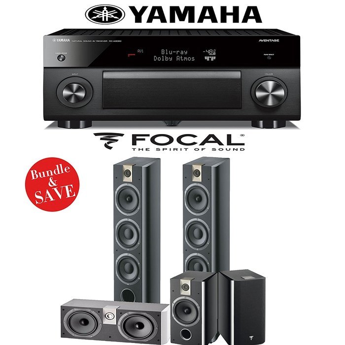 Focal Chorus 726 5.0 High Performance Home Theater System with Yamaha AVENTAGE RX-A3060BL 11.2-Ch Network AV Receiver