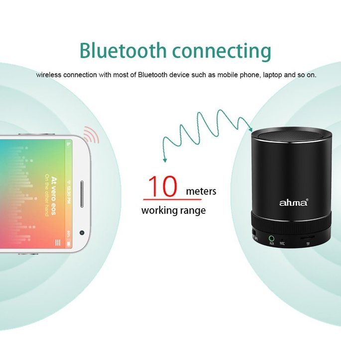 ahma 025 Portable Bluetooth Speaker, 3W Output Power with AUX in jack for Audio Players, Build in Microphone for... N4