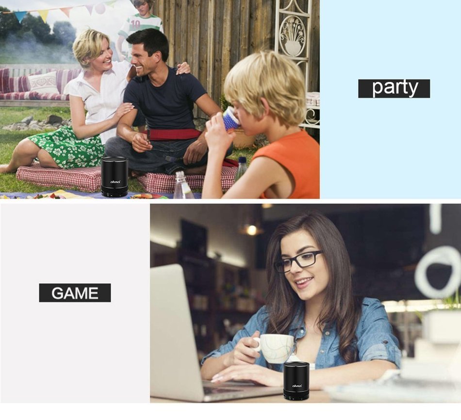 ahma 025 Portable Bluetooth Speaker, 3W Output Power with AUX in jack for Audio Players, Build in Microphone for... N7