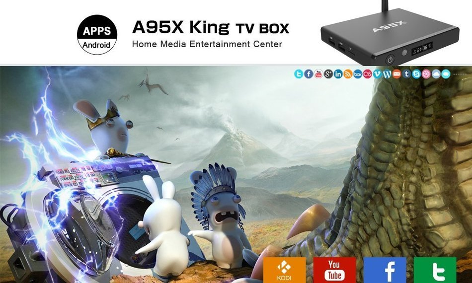 XYF A95X King Smart TV BOX 1G RAM+8G ROM Android 5.1 Streaming Media Player Rockchip RK3229 Quad-core Cortex A7...