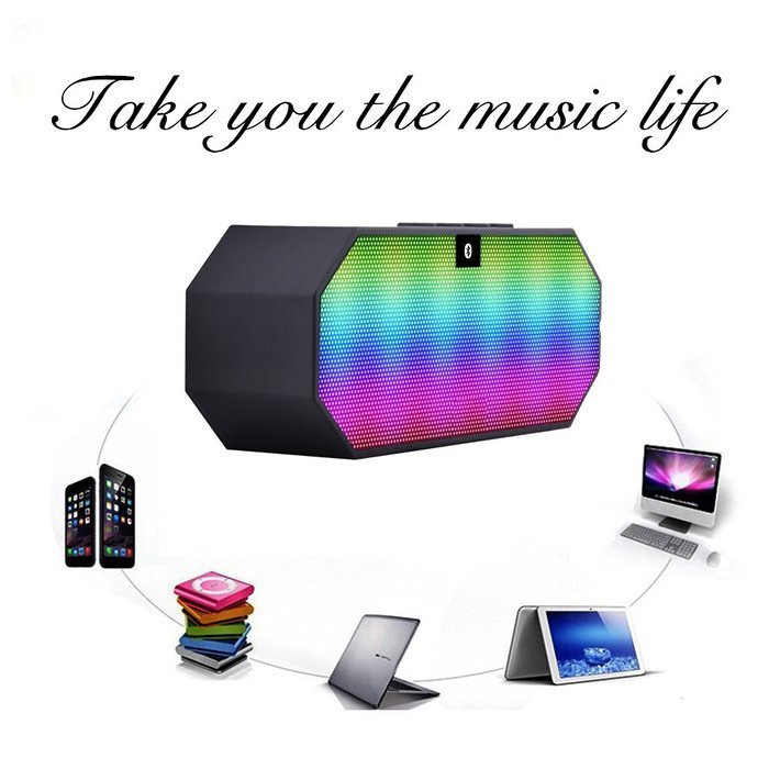 Ecandy Wireless Bluetooth Speaker with LED ,FM Stereo/Phone Answering/Micro SD Card Input/Line Input. ultra-small... N2
