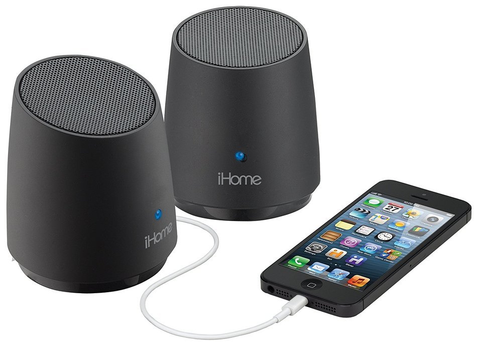 iHome iHM89BC Rechargeable Mini Speakers (Black) N3