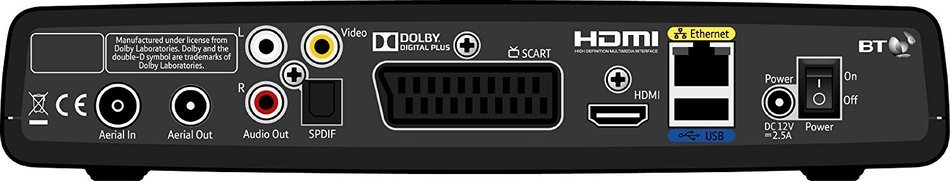 BT Youview+ Set Top Box (500Gb) Recorder with Twin HD Freeview and 7 Day Catch Up TV - no subscription N5