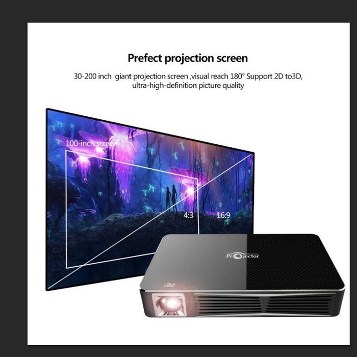 Mini HD 1080P 3D Projector 2.4G/5G Dual-band WIFI HD Pico Projector For Home Cinema Theater Entertainment Or Play... N2