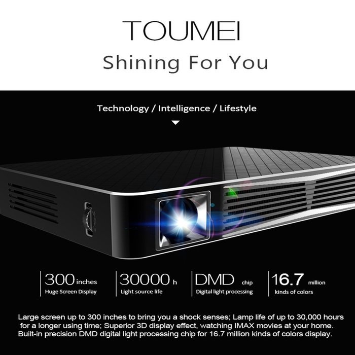 Mini HD 1080P 3D Projector 2.4G/5G Dual-band WIFI HD Pico Projector For Home Cinema Theater Entertainment Or Play... N6