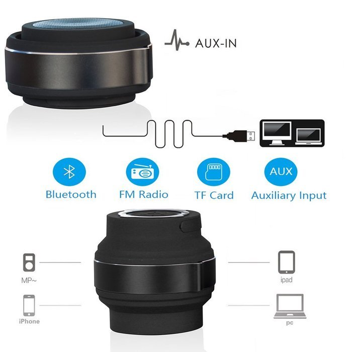 Bluetooth Speaker, Wireless Outdoor Portable Loud Speaker [Telescopic Structure Design] Flex Silicone Shell Support... N2