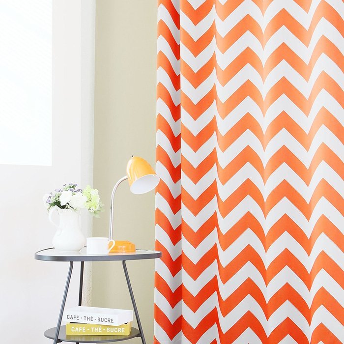 Best Home Fashion Room Darkening Chevron Print Curtains - Antique Bronze Grommet Top - Grey- 52"W X 63"L - (1... N15