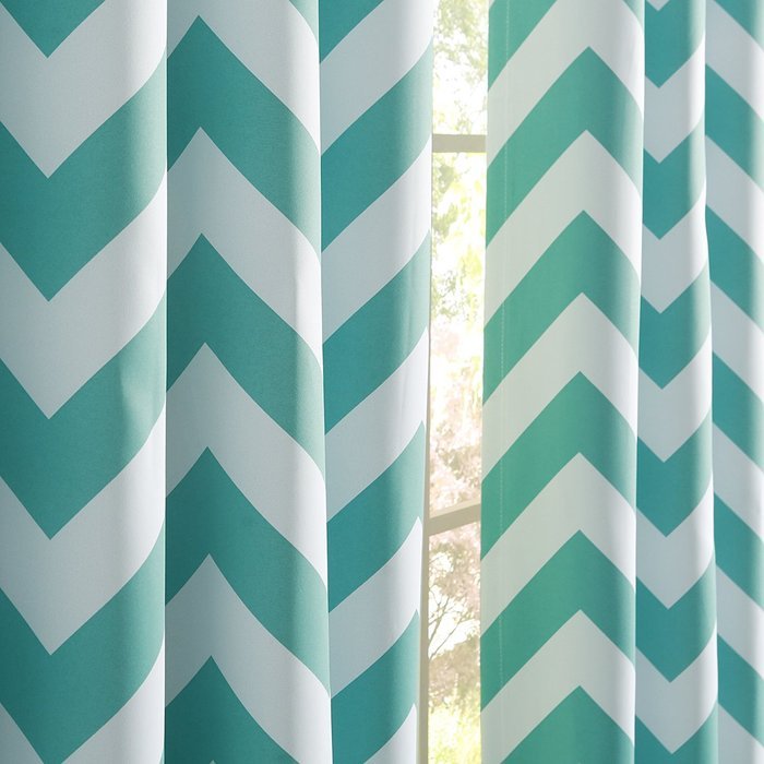 Best Home Fashion Room Darkening Chevron Print Curtains - Antique Bronze Grommet Top - Grey- 52"W X 63"L - (1... N33