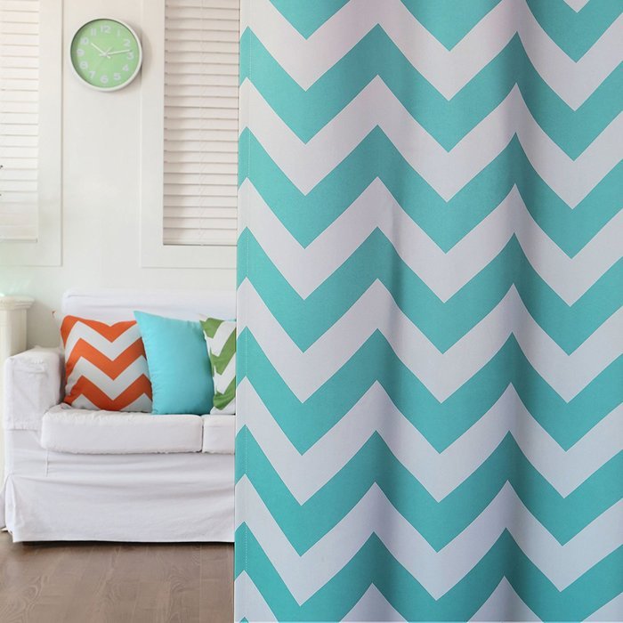 Best Home Fashion Room Darkening Chevron Print Curtains - Antique Bronze Grommet Top - Grey- 52"W X 63"L - (1... N34