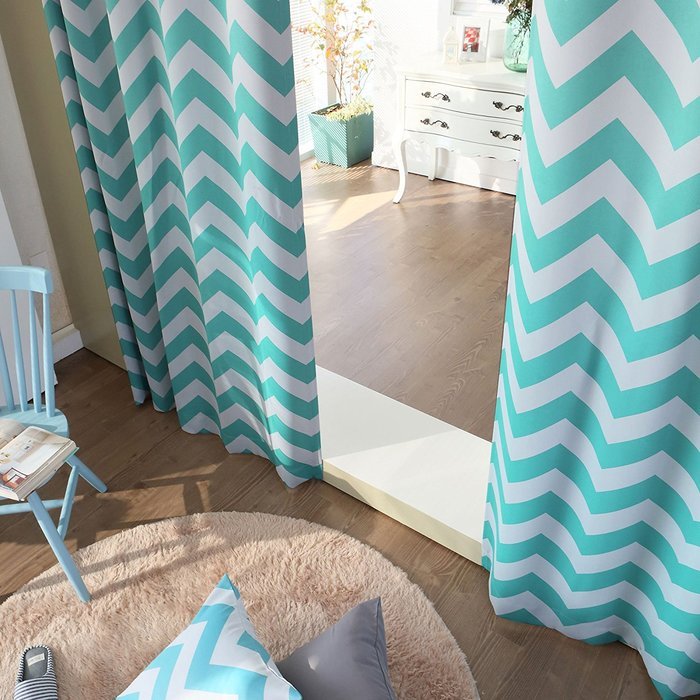 Best Home Fashion Room Darkening Chevron Print Curtains - Antique Bronze Grommet Top - Grey- 52"W X 63"L - (1... N60