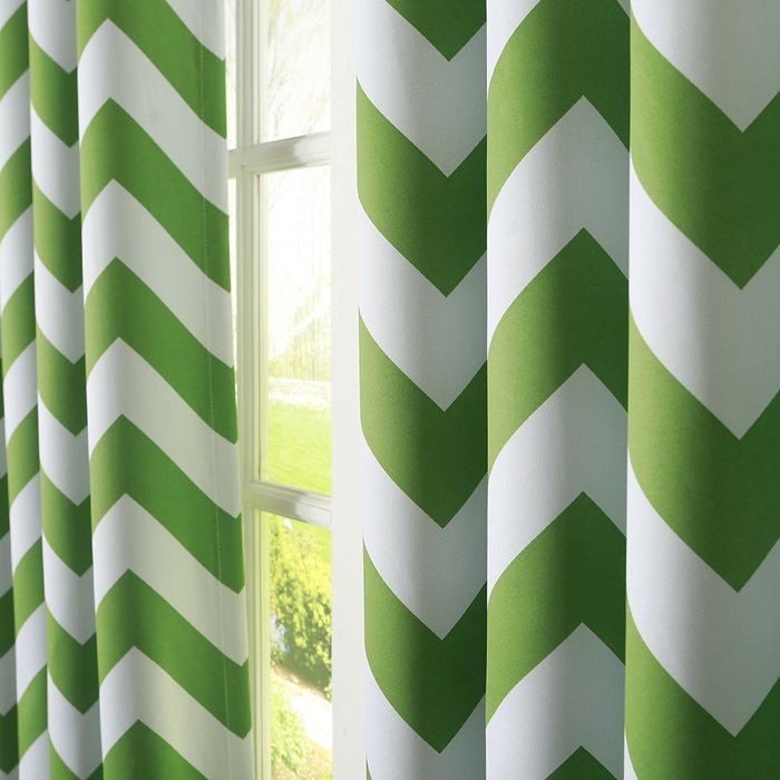 Best Home Fashion Room Darkening Chevron Print Curtains - Antique Bronze Grommet Top - Grey- 52"W X 63"L - (1... N63