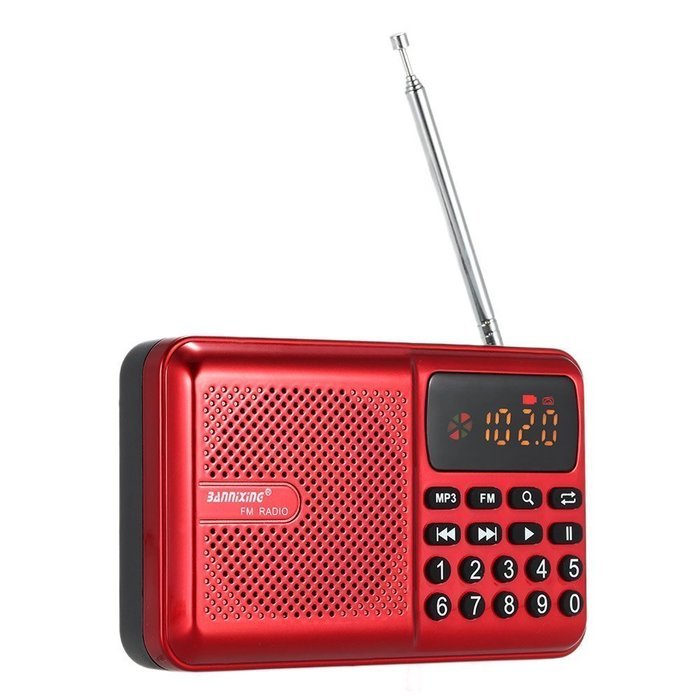 Anncia Mini Digital Media Portable Music MP3 Player Micro SD/TF USB Disk Speaker FM Radio. (69E Red)