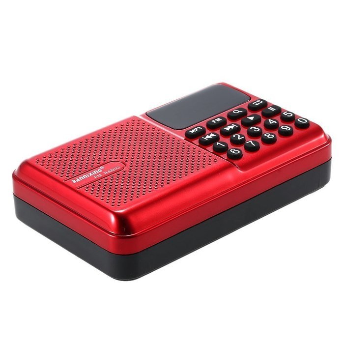 Anncia Mini Digital Media Portable Music MP3 Player Micro SD/TF USB Disk Speaker FM Radio. (69E Red) N2