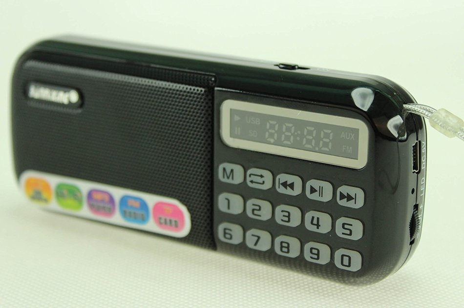 Anncia Mini Digital Media Portable Music MP3 Player Micro SD/TF USB Disk Speaker FM Radio. (69E Red) N26