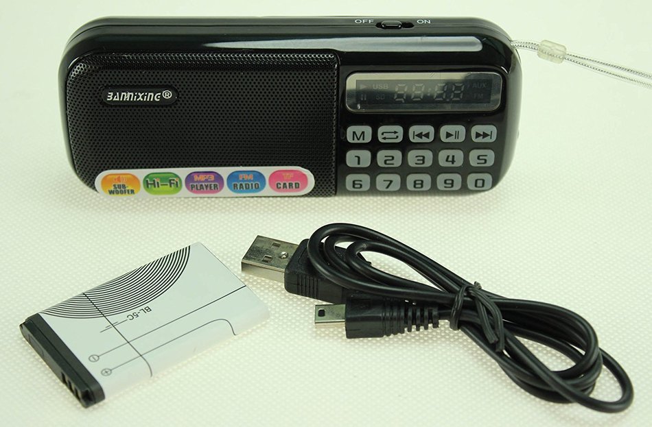 Anncia Mini Digital Media Portable Music MP3 Player Micro SD/TF USB Disk Speaker FM Radio. (69E Red) N30