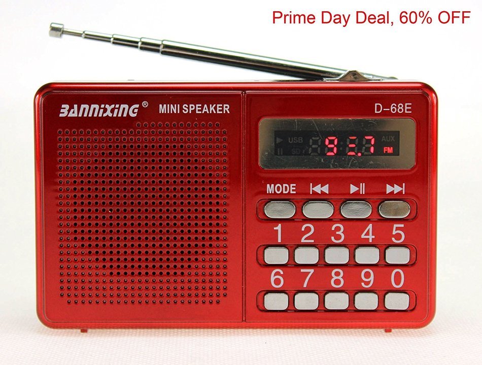 Anncia Mini Digital Media Portable Music MP3 Player Micro SD/TF USB Disk Speaker FM Radio. (69E Red) N33