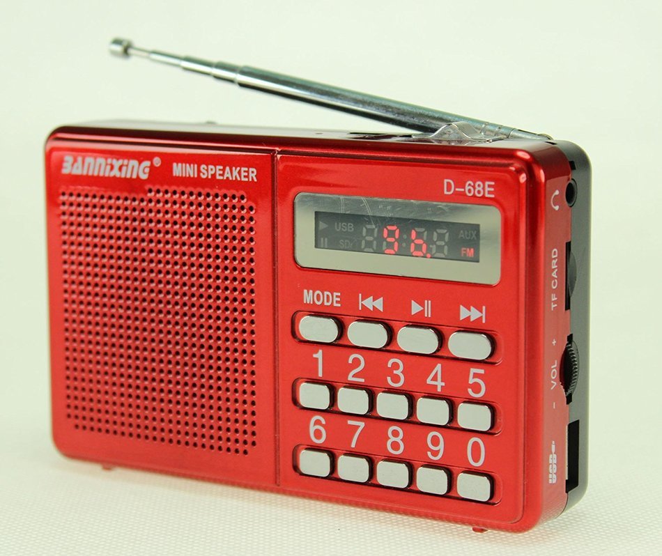 Anncia Mini Digital Media Portable Music MP3 Player Micro SD/TF USB Disk Speaker FM Radio. (69E Red) N34