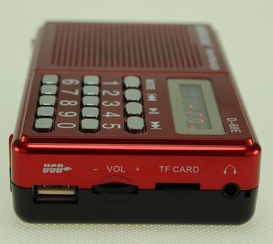 Anncia Mini Digital Media Portable Music MP3 Player Micro SD/TF USB Disk Speaker FM Radio. (69E Red) N36