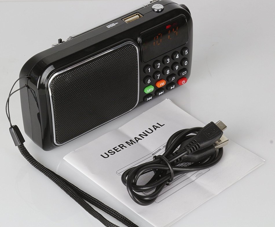 Anncia Mini Digital Media Portable Music MP3 Player Micro SD/TF USB Disk Speaker FM Radio. (69E Red) N46