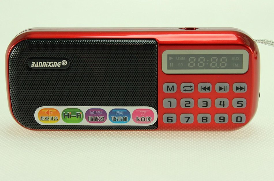Anncia Mini Digital Media Portable Music MP3 Player Micro SD/TF USB Disk Speaker FM Radio. (69E Red) N47