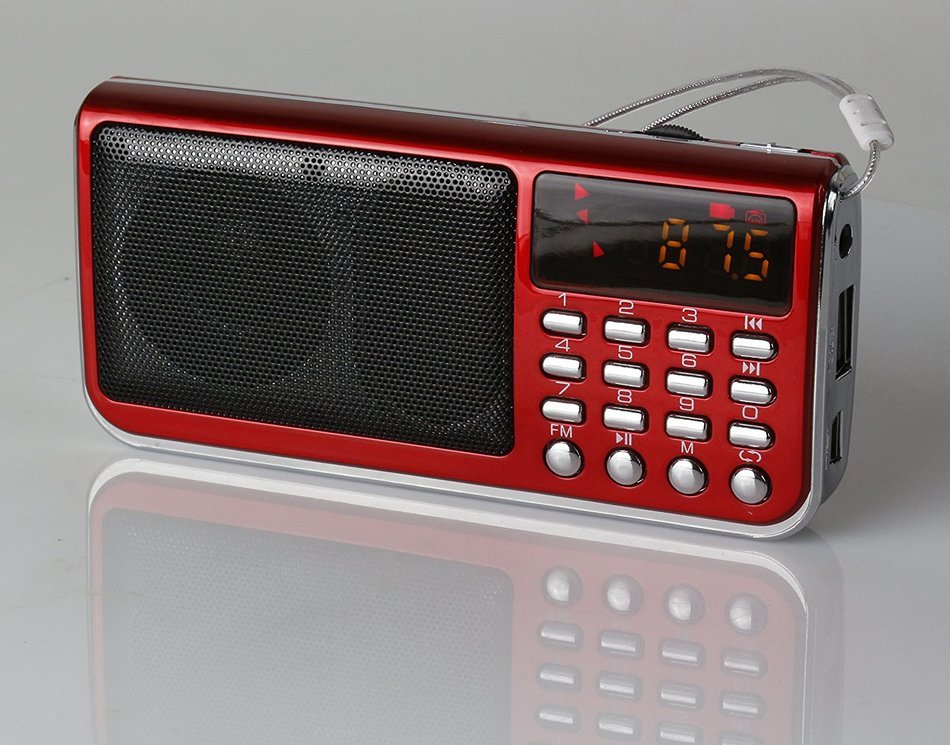 Anncia Mini Digital Media Portable Music MP3 Player Micro SD/TF USB Disk Speaker FM Radio. (69E Red) N53