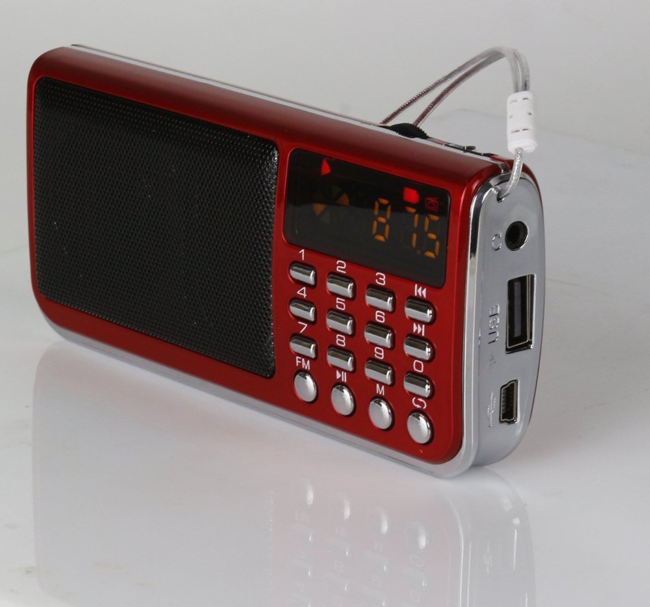 Anncia Mini Digital Media Portable Music MP3 Player Micro SD/TF USB Disk Speaker FM Radio. (69E Red) N54