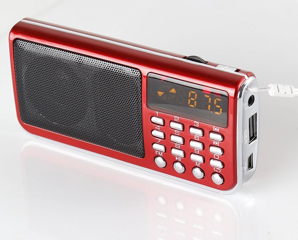 Anncia Mini Digital Media Portable Music MP3 Player Micro SD/TF USB Disk Speaker FM Radio. (69E Red) N55