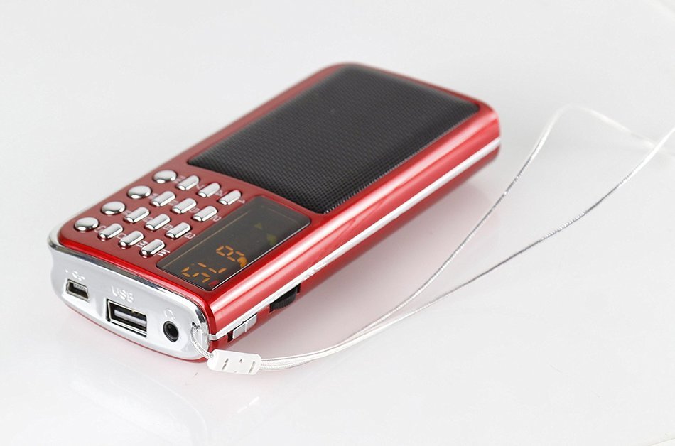 Anncia Mini Digital Media Portable Music MP3 Player Micro SD/TF USB Disk Speaker FM Radio. (69E Red) N57