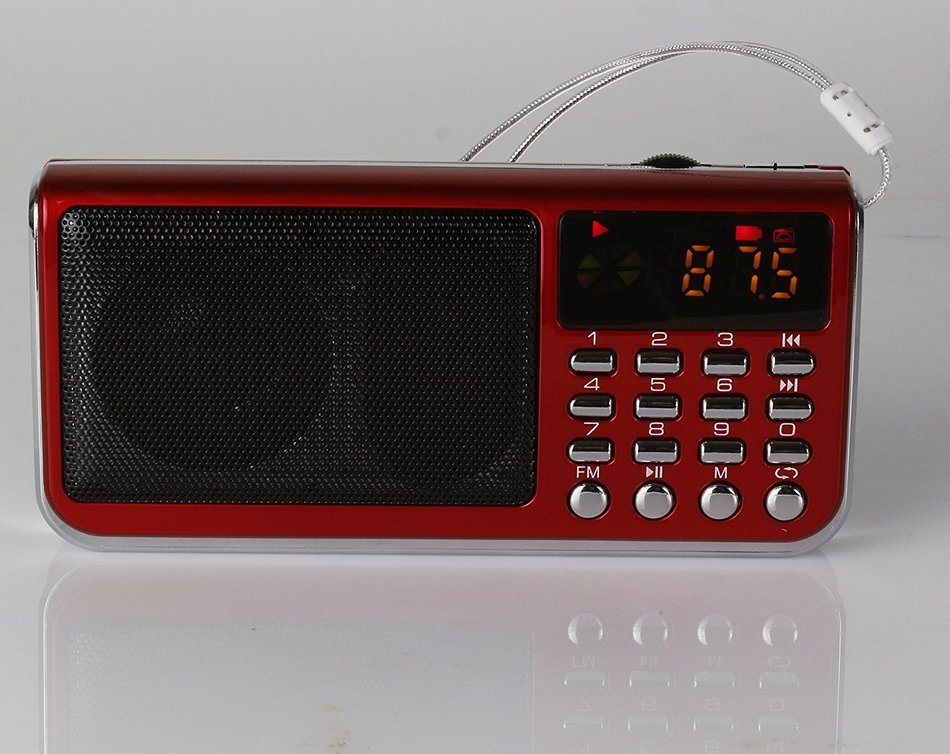 Anncia Mini Digital Media Portable Music MP3 Player Micro SD/TF USB Disk Speaker FM Radio. (69E Red) N60