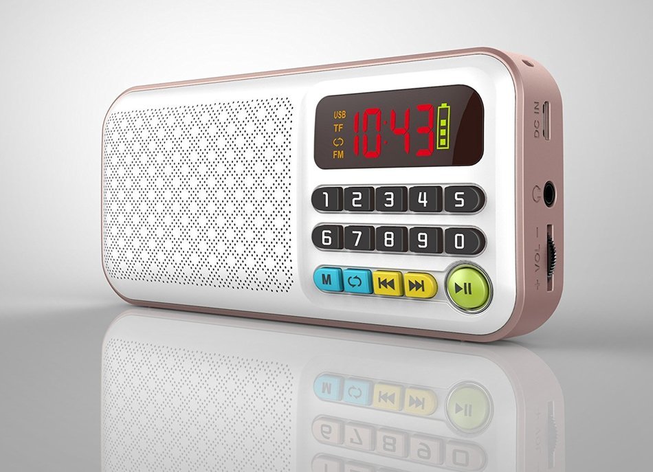 Anncia Mini Digital Media Portable Music MP3 Player Micro SD/TF USB Disk Speaker FM Radio. (69E Red) N66