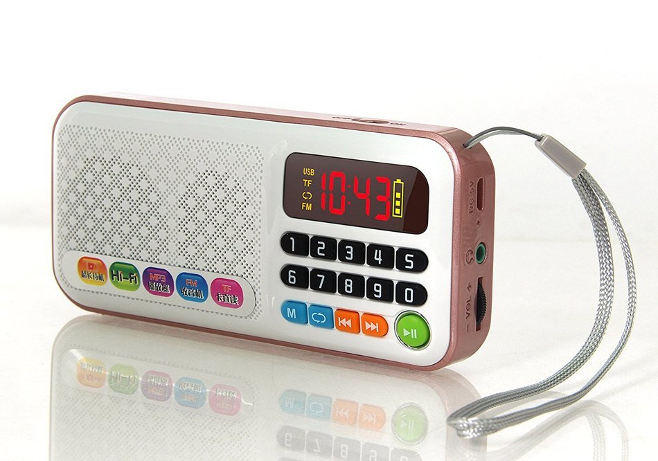 Anncia Mini Digital Media Portable Music MP3 Player Micro SD/TF USB Disk Speaker FM Radio. (69E Red) N67
