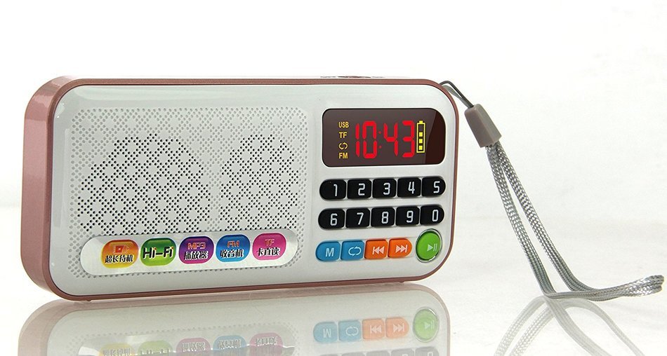 Anncia Mini Digital Media Portable Music MP3 Player Micro SD/TF USB Disk Speaker FM Radio. (69E Red) N68