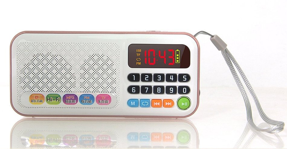 Anncia Mini Digital Media Portable Music MP3 Player Micro SD/TF USB Disk Speaker FM Radio. (69E Red) N69