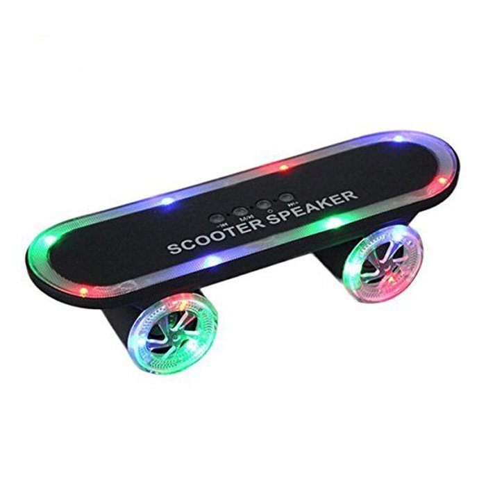 WONFAST Scooter Bluetooth Wireless Speaker with Led Light,Skateboard Stereo Speakers Portable MP3 Player Support...