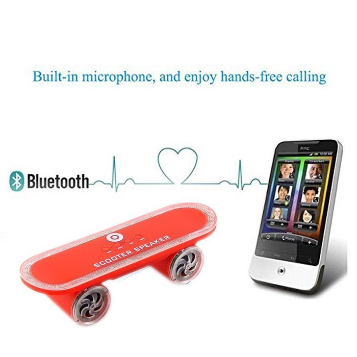 WONFAST Scooter Bluetooth Wireless Speaker with Led Light,Skateboard Stereo Speakers Portable MP3 Player Support... N10