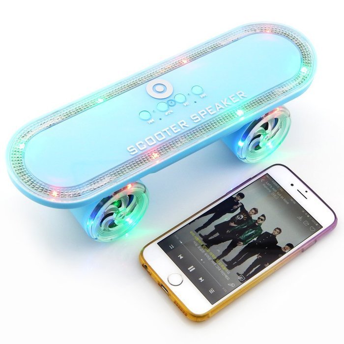 WONFAST Scooter Bluetooth Wireless Speaker with Led Light,Skateboard Stereo Speakers Portable MP3 Player Support... N12