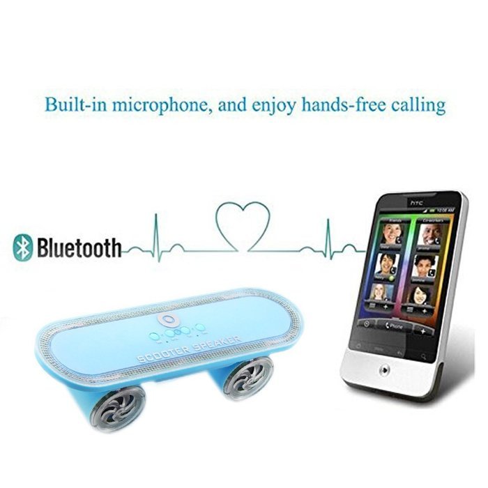 WONFAST Scooter Bluetooth Wireless Speaker with Led Light,Skateboard Stereo Speakers Portable MP3 Player Support... N15