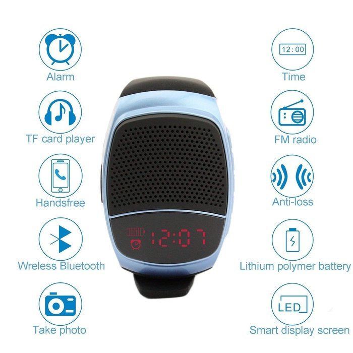 TAKSON&reg;Smart Watch,Sports Speaker watch,Portable Bluetooth Music Bicycle Speaker,Wireless Speakers watch, Hands-free... N4