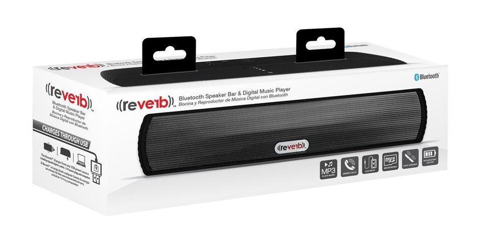 Sondpex Corporation of America RBS-E15B Reverb Bluetooth Speaker Bar and Digital Music Player (Black/Silver) N4