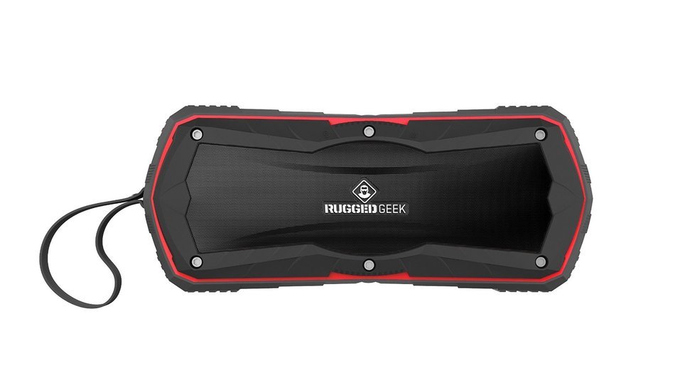 Rugged Geek GEEKBEATS JOLT5 10W X-Bass Wireless Portable Bluetooth Speaker and Charger / USB Power Bank - Red....