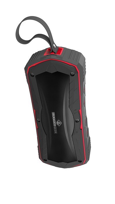 Rugged Geek GEEKBEATS JOLT5 10W X-Bass Wireless Portable Bluetooth Speaker and Charger / USB Power Bank - Red.... N5