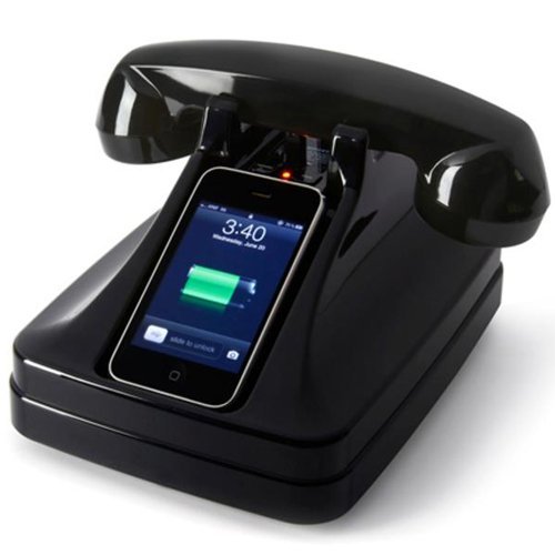 iRetroPhone Phone with 30-pin iPhone Dock, Black