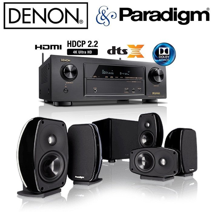 Denon AVR-X1300W Receiver Bundle with Paradigm Cinema 100 CT Speaker System