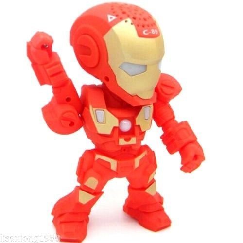 New Iron Man Wireless Bluetooth Speaker C-89 Mini Portable Children Style LED Light Speakers Stereo Music Player... N3