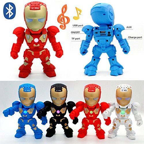 New Iron Man Wireless Bluetooth Speaker C-89 Mini Portable Children Style LED Light Speakers Stereo Music Player... N7