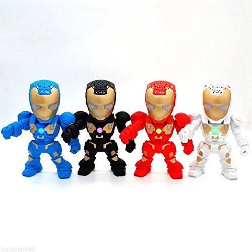New Iron Man Wireless Bluetooth Speaker C-89 Mini Portable Children Style LED Light Speakers Stereo Music Player... N8