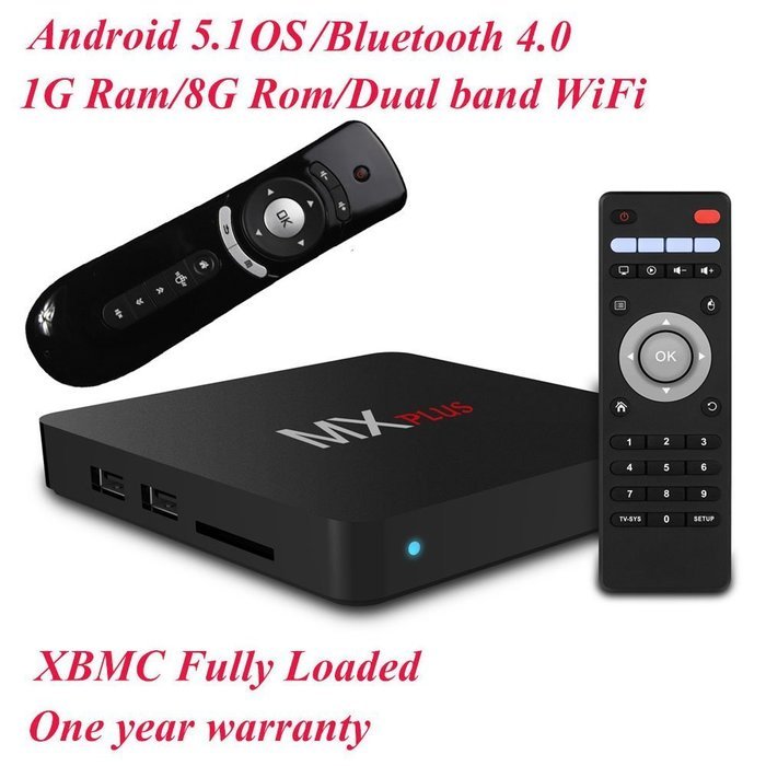 RiSheng MX Plus Andriod TV Box Amlogic S905 Android 5.1.1 Quad Core 64 Bit 4K 3D Streaming Media Player 1000M...