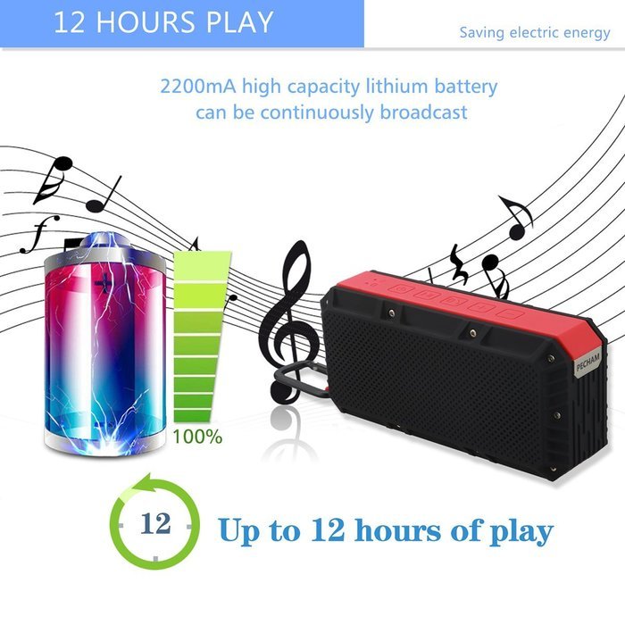 PECHAM P16 Fashion IPX6 Waterproof Bluetooth Speakers Wireless 10W Drivers Bass Stereo Sound Portable Universal... N5