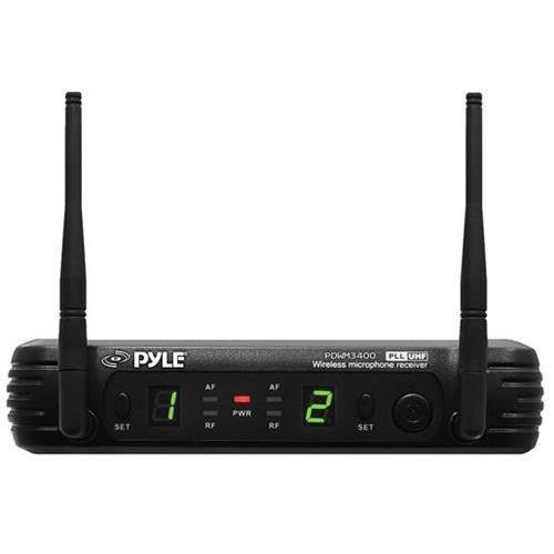 Pyle PDWM3400 Premier Series Professional UHF Microphone System with (2) Body-Pack Transmitters, (2) Headset &... N2
