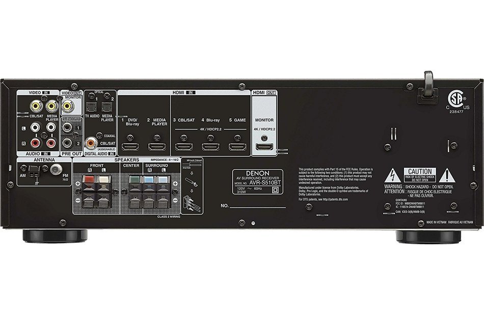 Denon AVR-S510BT 5.2-channel home theater receiver with Bluetooth NOW WITH Definitive Technology ProCinema 1000...